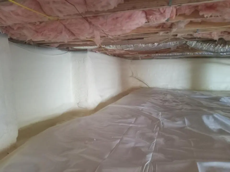 Crawl space encapsulation with closed-cell spray foam for Spray Foam Roofing in Cheshire